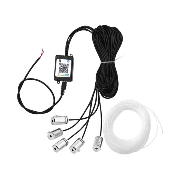 GloboStar® 81843 Car Optic Fiber LED Kit Smart Bluetooth - Φωτισμός Κιτ Οπτικής Ίνας Αυτοκινήτου DC 12V 10W με Smart Bluetooth Controller & Εφαρμογή APP Αδιάβροχο IP65 Πολύχρωμο RGB - Image 2