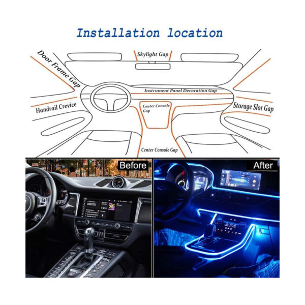 GloboStar® 81843 Car Optic Fiber LED Kit Smart Bluetooth - Φωτισμός Κιτ Οπτικής Ίνας Αυτοκινήτου DC 12V 10W με Smart Bluetooth Controller & Εφαρμογή APP Αδιάβροχο IP65 Πολύχρωμο RGB - Image 4