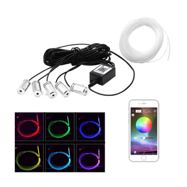 GloboStar® 81843 Car Optic Fiber LED Kit Smart Bluetooth - Φωτισμός Κιτ Οπτικής Ίνας Αυτοκινήτου DC 12V 10W με Smart Bluetooth Controller & Εφαρμογή APP Αδιάβροχο IP65 Πολύχρωμο RGB - Image 8