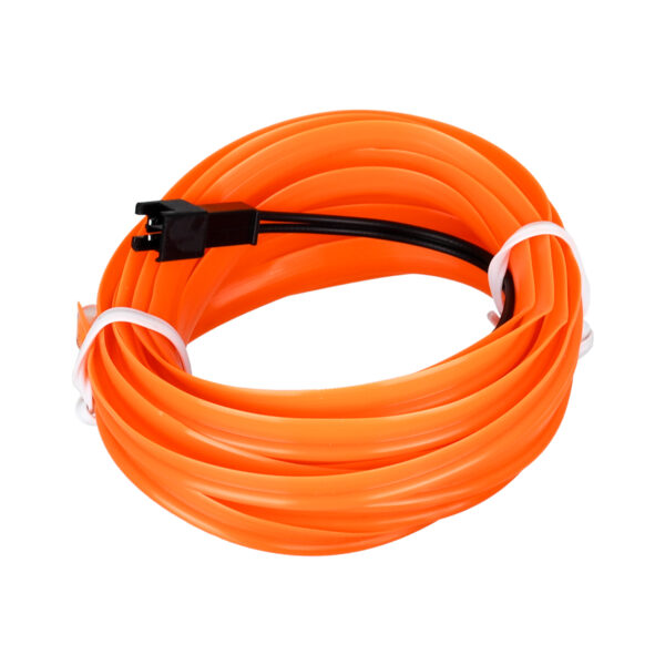 GloboStar® 82201 TUBE 360° Degree Διακοσμητική EL-Wire Neon Αυτοκινήτου Κορδόνι ΣΕΤ 3m 1W/3m 30lm/m 360° DC 12V με Βύσμα Αναπτήρα Αυτοκινήτου Αδιάβροχη IP68 Πορτοκαλί - Image 3