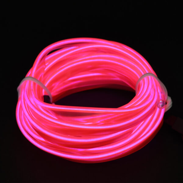 GloboStar® 82203 TUBE 360° Degree Διακοσμητική EL-Wire Neon Αυτοκινήτου Κορδόνι ΣΕΤ 3m 1W/3m 30lm/m 360° DC 12V με Βύσμα Αναπτήρα Αυτοκινήτου Αδιάβροχη IP68 Φούξια - Image 4