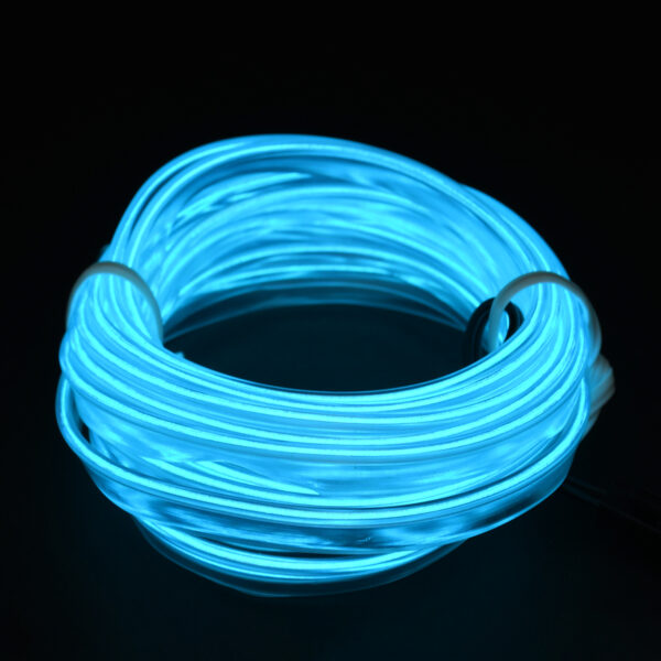 GloboStar® 82204 TUBE 360° Degree Διακοσμητική EL-Wire Neon Αυτοκινήτου Κορδόνι ΣΕΤ 3m 1W/3m 30lm/m 360° DC 12V με Βύσμα Αναπτήρα Αυτοκινήτου Αδιάβροχη IP68 Γαλάζιο - Image 4