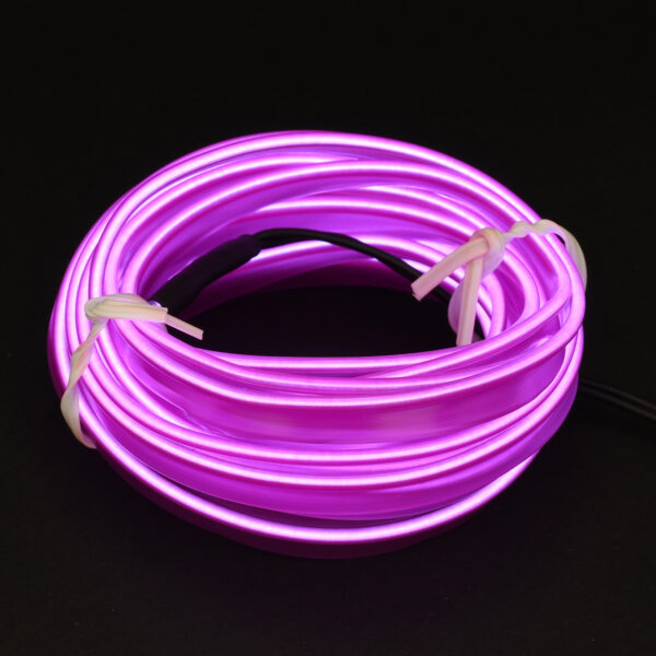 GloboStar® 82207 TUBE 360° Degree Διακοσμητική EL-Wire Neon Αυτοκινήτου Κορδόνι ΣΕΤ 3m 1W/3m 30lm/m 360° DC 12V με Βύσμα Αναπτήρα Αυτοκινήτου Αδιάβροχη IP68 Μωβ - Image 4