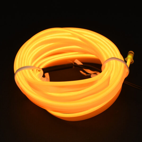 GloboStar® 82208 TUBE 360° Degree Διακοσμητική EL-Wire Neon Αυτοκινήτου Κορδόνι ΣΕΤ 3m 1W/3m 30lm/m 360° DC 12V με Βύσμα Αναπτήρα Αυτοκινήτου Αδιάβροχη IP68 Κίτρινο - Image 4