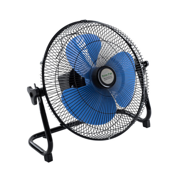 GloboStar® SOLARO-FAN 85351 Solar Fan Αυτόνομος Ηλιακός Επιδαπέδιος Ανεμιστήρας 25W 2 Λειτουργιών Ρεύματος με AC 220-240V ή με Φωτοβολταϊκό Panel 9V 12W & Επαναφορτιζόμενη Μπαταρία Li-ion 7.4V 4400mAh - 12 Ταχύτητες - Ενσωματωμένο USB 2.0 Charger Συσκευών - IP20 - Μ42 x Π20 x Υ35cm - Μαύρο & Μπλε - 2 Years Warranty - Image 2