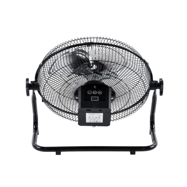 GloboStar® SOLARO-FAN 85352 Solar Fan Αυτόνομος Ηλιακός Επιδαπέδιος Ανεμιστήρας 25W 2 Λειτουργιών Ρεύματος με AC 220-240V ή με Φωτοβολταϊκό Panel 9V 12W & Επαναφορτιζόμενη Μπαταρία Li-ion 7.4V 4400mAh - 12 Ταχύτητες - Ενσωματωμένο USB 2.0 Charger Συσκευών - IP20 - Μ42 x Π20 x Υ35cm - Μαύρο & Ασημί - 2 Years Warranty - Image 4