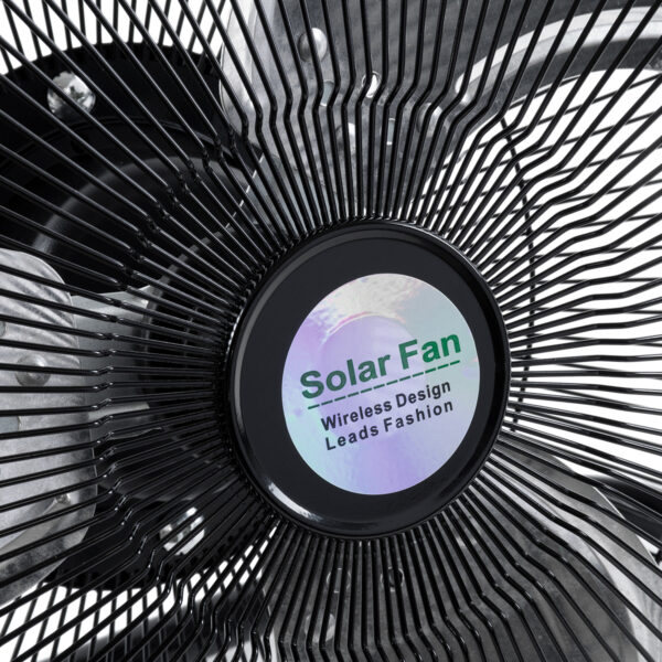 GloboStar® SOLARO-FAN 85352 Solar Fan Αυτόνομος Ηλιακός Επιδαπέδιος Ανεμιστήρας 25W 2 Λειτουργιών Ρεύματος με AC 220-240V ή με Φωτοβολταϊκό Panel 9V 12W & Επαναφορτιζόμενη Μπαταρία Li-ion 7.4V 4400mAh - 12 Ταχύτητες - Ενσωματωμένο USB 2.0 Charger Συσκευών - IP20 - Μ42 x Π20 x Υ35cm - Μαύρο & Ασημί - 2 Years Warranty - Image 5