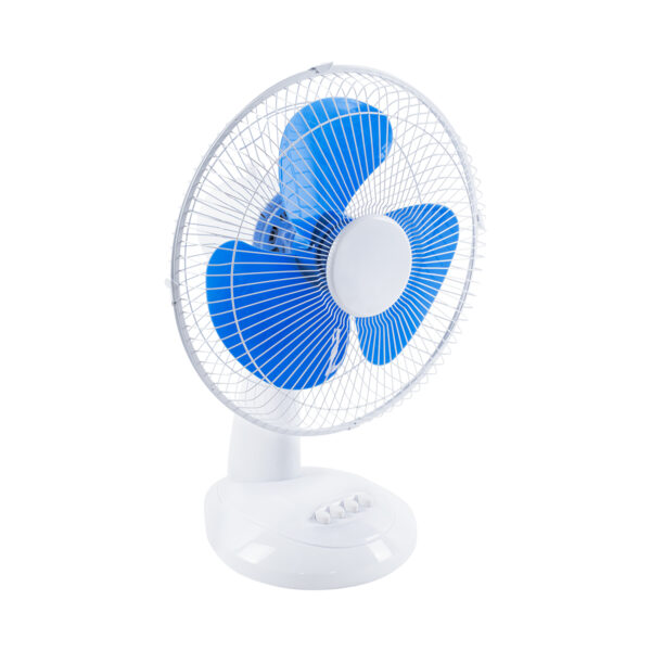 GloboStar® SOLARI-FAN 85353 Solar Fan Αυτόνομος Ηλιακός Επιτραπέζιος Ανεμιστήρας 25W 2 Λειτουργιών Ρεύματος με AC 220-240V ή με Φωτοβολταϊκό Panel 9V 12W & Επαναφορτιζόμενη Μπαταρία Li-ion 7.4V 4400mAh - 3 Ταχύτητες - IP20 - Μ24 x Π36 x Υ49cm - Λευκό & Μπλε - 2 Years Warranty - Image 2