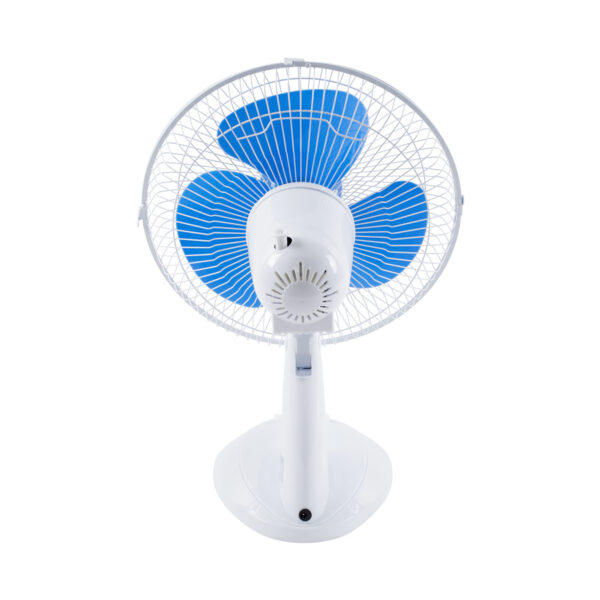 GloboStar® SOLARI-FAN 85353 Solar Fan Αυτόνομος Ηλιακός Επιτραπέζιος Ανεμιστήρας 25W 2 Λειτουργιών Ρεύματος με AC 220-240V ή με Φωτοβολταϊκό Panel 9V 12W & Επαναφορτιζόμενη Μπαταρία Li-ion 7.4V 4400mAh - 3 Ταχύτητες - IP20 - Μ24 x Π36 x Υ49cm - Λευκό & Μπλε - 2 Years Warranty - Image 4