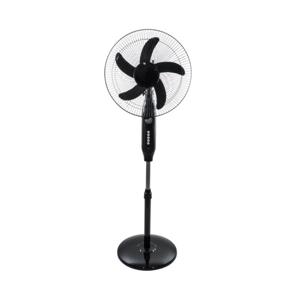 GloboStar® SOLARA-FAN 85356 Solar Fan Αυτόνομος Ηλιακός Επιδαπέδιος Ανεμιστήρας 25W 2 Λειτουργιών Ρεύματος με AC 220-240V ή με Φωτοβολταϊκό Panel 9V 12W & Επαναφορτιζόμενη Μπαταρία Li-ion 7.4V 4400mAh - 3 Ταχύτητες - Ενσωματωμένο USB 2.0 Charger Συσκευών - IP20 - Μ44 x Π37.5 x Υ132cm - Μαύρο - 2 Years Warranty - Image 3