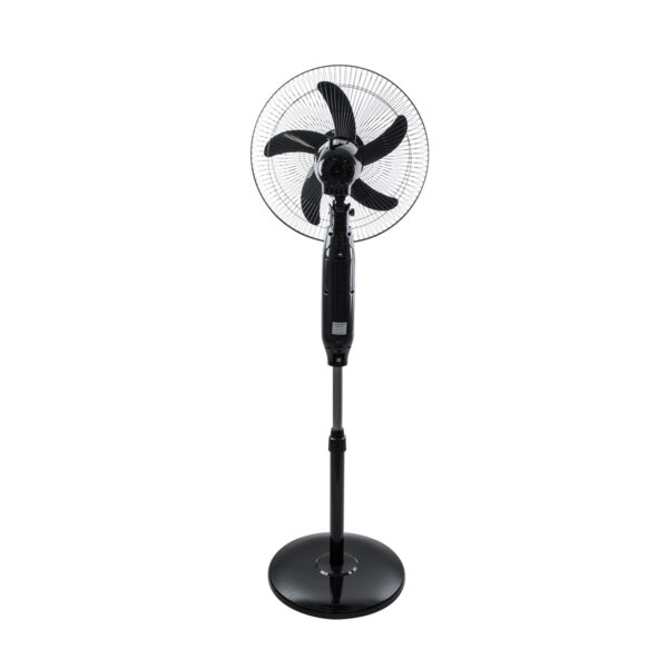 GloboStar® SOLARA-FAN 85356 Solar Fan Αυτόνομος Ηλιακός Επιδαπέδιος Ανεμιστήρας 25W 2 Λειτουργιών Ρεύματος με AC 220-240V ή με Φωτοβολταϊκό Panel 9V 12W & Επαναφορτιζόμενη Μπαταρία Li-ion 7.4V 4400mAh - 3 Ταχύτητες - Ενσωματωμένο USB 2.0 Charger Συσκευών - IP20 - Μ44 x Π37.5 x Υ132cm - Μαύρο - 2 Years Warranty - Image 4