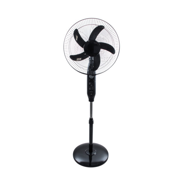 GloboStar® SOLARE-FAN 85358 Solar Fan Αυτόνομος Ηλιακός Επιδαπέδιος Ανεμιστήρας 25W 2 Λειτουργιών Ρεύματος με AC 220-240V ή με Φωτοβολταϊκό Panel 9V 15W & Επαναφορτιζόμενη Μπαταρία Li-ion 7.4V 6000mAh - 12 Ταχύτητες - Ασύρματο Χειριστήριο - Ενσωματωμένο USB 2.0 Charger Συσκευών - IP20 - Μ44 x Π37.5 x Υ132cm - Μαύρο - 2 Years Warranty - Image 3