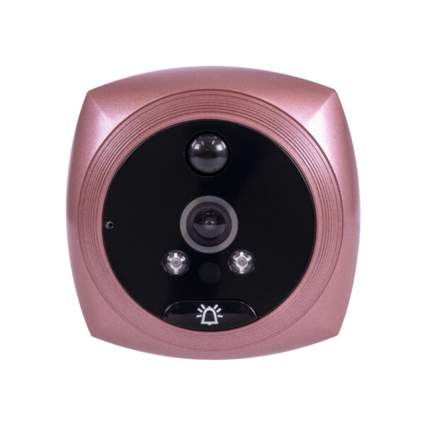 GloboStar® 86064 Επαναφορτιζόμενη Ψηφιακή Έξυπνη Camera Εξώπορτας 90° Μοιρών με Έγχρωμη Οθόνη 4.1" Inches - USB - Νυχτερινή Όραση με LED IR - Κουδούνι - Ροζ - Image 6