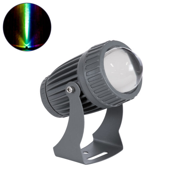 GloboStar® SPOT-FENIA 90137 Σποτ Φωτισμου Wall Washer LED 10W 1000lm 5° DC 24V DMX512 Αδιάβροχο IP65 D7 x H12cm RGB - Γκρι Ανθρακί - 3 Years Warranty