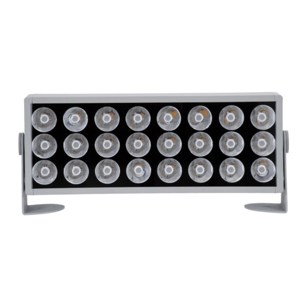 GloboStar® FLOOD-ZENA 90219 Προβολέας Wall Washer για Φωτισμό Κτιρίων LED 60W 5400lm 3° DC 24V Αδιάβροχο IP65 L37 x W9 x H26.5cm Θερμό Λευκό 2700K - Ασημί - 3 Years Warranty - Image 3