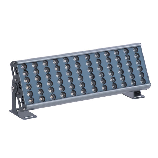 GloboStar® FLOOD-TENA 90221 Προβολέας Wall Washer για Φωτισμό Κτιρίων LED 72W 6480lm 10° DC 24V Αδιάβροχο IP65 L46.5 x W7 x H16.5cm Θερμό Λευκό 2700K - Ασημί - 3 Years Warranty - Image 2