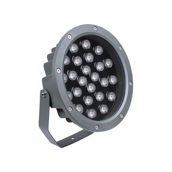 GloboStar® TREELIGHT-RIVA 90364 Σποτ Φωτισμού Ειδικό για Φυτά - Δέντρα με Βάση Κήπου / Καρφωτό LED 24W 2160lm 10° DC 24V Αδιάβροχο IP67 Φ20.5 x Υ6.5cm Θερμό Λευκό 3000K - Γκρι Ανθρακί - 3 Χρόνια Εγγύηση - Image 3