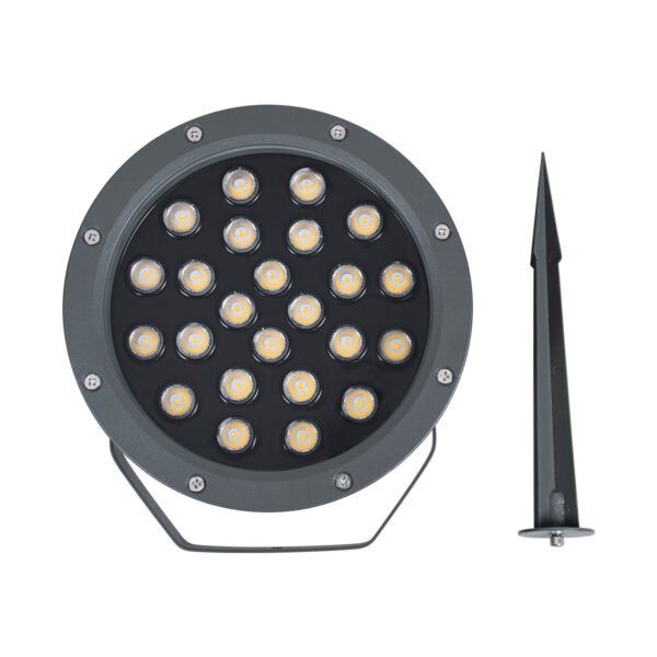 GloboStar® TREELIGHT-RIVA 90365 Σποτ Φωτισμού Ειδικό για Φυτά - Δέντρα με Βάση Κήπου / Καρφωτό LED 24W 2280lm 10° DC 24V Αδιάβροχο IP67 Φ20.5 x Υ6.5cm Φυσικό Λευκό 4500K - Γκρι Ανθρακί - 3 Years Warranty - Image 10