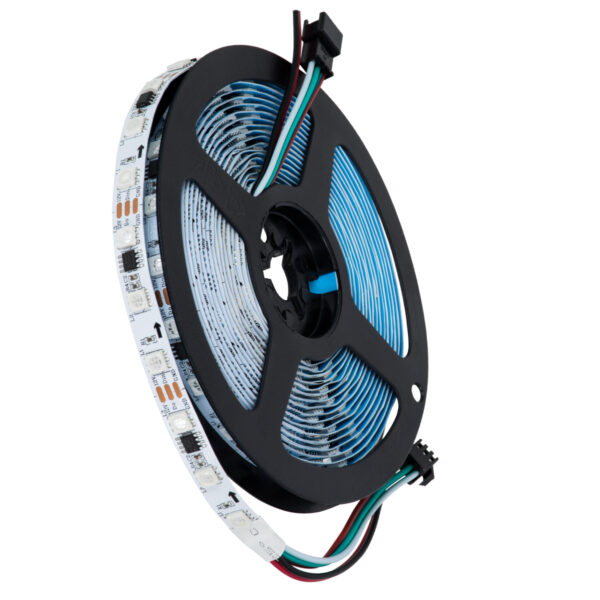 GloboStar® 90589 Digital Pixel Addressable Strip 3 PIN - Ψηφιακή Ταινία LED SMD 5050 14.4W/m 60LED/m 20PIXEL/m SPI/TTL Protocol IC WS2811/UCS16703 1152lm/m 120° DC 12V IP20 RGB - Λευκό Σώμα - Μ5000 x Π10 x Υ2mm - Συσκευασία 5 Μέτρων - 5 Χρόνια Εγγύηση