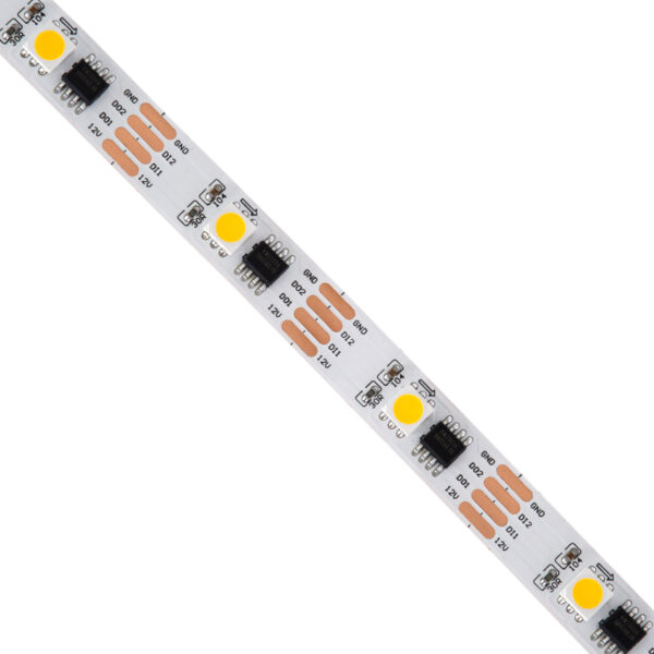 GloboStar® 90598 Digital Pixel Addressable Strip 4 PIN - Ψηφιακή Ταινία LED SMD 5050 9W/m 30LED/m 30PIXEL/m SPI/TTL Protocol IC TM1908 810lm/m 120° DC 12V IP20 Θερμό Λευκό 2700K - Λευκό Σώμα - Μ5000 x Π10 x Υ2mm - Συσκευασία 5 Μέτρων - 5 Χρόνια Εγγύηση - Image 2