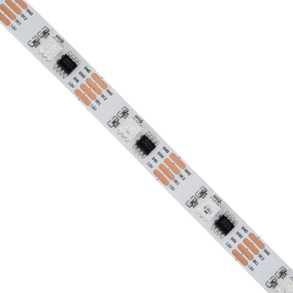 GloboStar® 90599 Digital Pixel Addressable Strip 4 PIN - Ψηφιακή Ταινία LED SMD 5050 9W/m 30LED/m 30PIXEL/m SPI/TTL Protocol IC TM1908 720lm/m 120° DC 12V IP20 RGB - Λευκό Σώμα - Μ5000 x Π10 x Υ2mm - Συσκευασία 5 Μέτρων - 5 Χρόνια Εγγύηση - Image 2