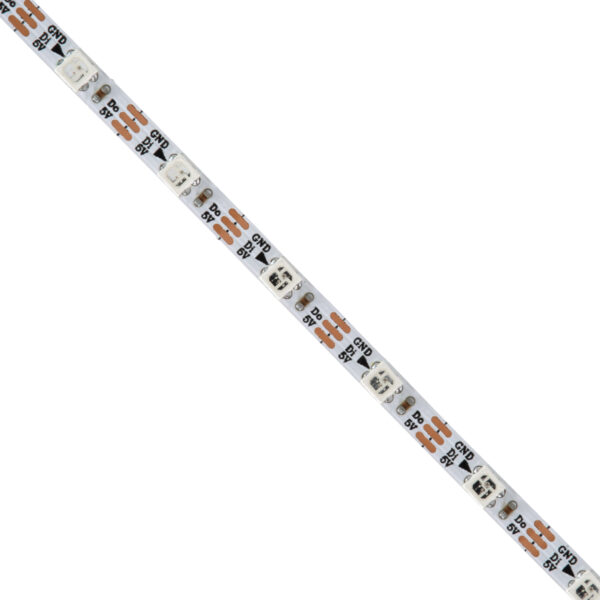 GloboStar® 90605 Digital Pixel Addressable Strip Ultra Slim 3 PIN - Nano Ψηφιακή Ταινία LED SMD 3535 14W/m 60LED/m 60PIXEL/m SPI/TTL Protocol IC WS2812/SK6812 1152lm/m 120° DC 5V IP20 RGB - Λευκό Σώμα - Μ2000 x Π4 x Υ1mm - Συσκευασία 2 Μέτρων - 5 Χρόνια Εγγύη - Image 2