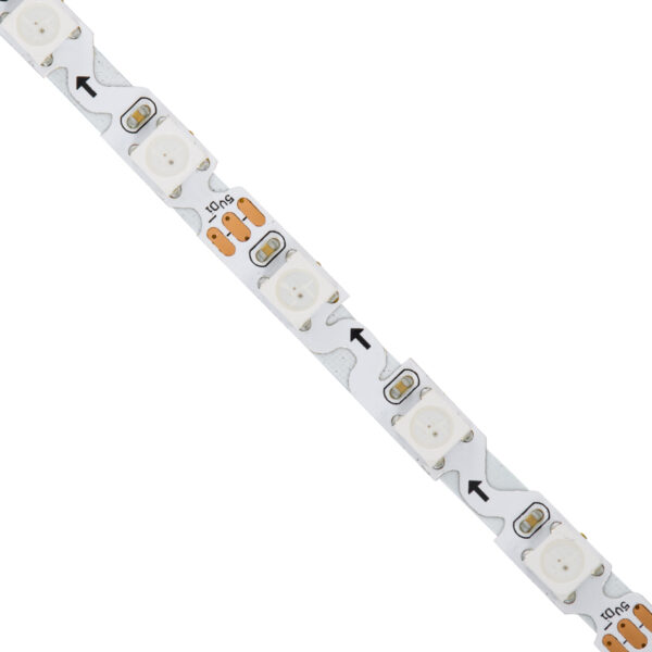 GloboStar® 90606 Digital Pixel Addressable Strip Ultra Slim 3 PIN - Nano Zig Zag S Ψηφιακή Ταινία LED SMD 5050 14W/m 60LED/m 20PIXEL/m SPI/TTL Protocol IC WS2812/SK6812 1152lm/m 120° DC 5V IP20 RGB - Λευκό Σώμα - Μ2000 x Π6 x Υ2mm - Συσκευασία 2 Μέτρων - 5 Χρόνια Εγγύηση - Image 2