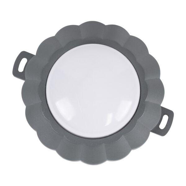 GloboStar® WALLLIGHT-MONA 90628 Φωτιστικό Τοίχου - Απλίκα Point Light LED 6W 660lm 360° DC 24V Αδιάβροχο IP65 Φ11 x Υ6.5cm Θερμό Λευκό 3000K - Γκρι Ανθρακί - 3 Years Warranty - Image 3