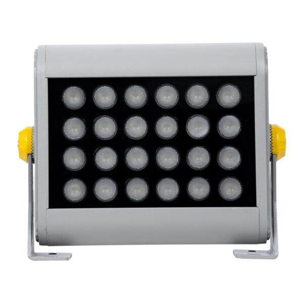 GloboStar® FLOOD-HENA 90638 Προβολέας Wall Washer για Φωτισμό Κτιρίων LED 24W 2160lm 30° AC 220-240V Αδιάβροχο IP65 Μ22.5 x Π6 x Υ16.5cm Θερμό Λευκό 3000K - Ασημί - 3 Years Warranty - Image 3