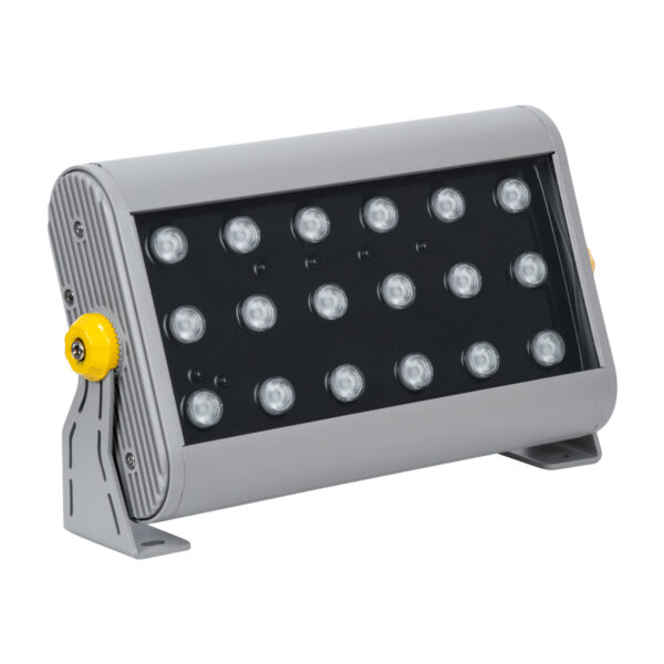 GloboStar® FLOOD-HENA 90642 Προβολέας Wall Washer για Φωτισμό Κτιρίων LED 36W 3600lm 30° DC 24V Αδιάβροχο IP65 Μ30 x Π6 x Υ17cm Πολύχρωμο RGB DMX512 - Ασημί - 3 Years Warranty - Image 2