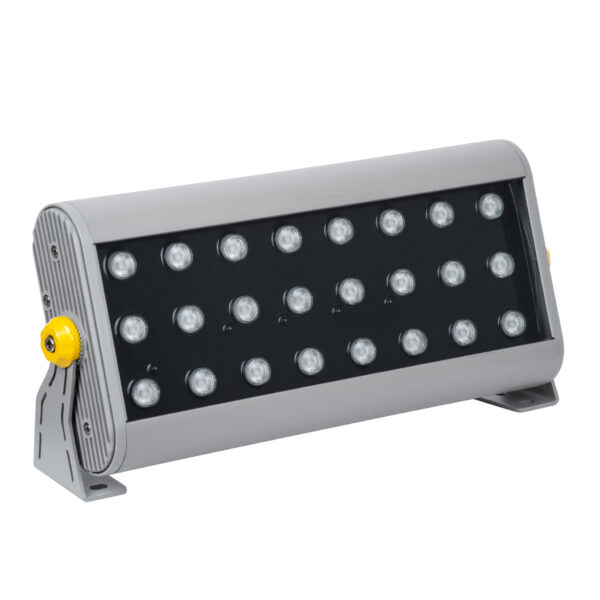 GloboStar® FLOOD-HENA 90643 Προβολέας Wall Washer για Φωτισμό Κτιρίων LED 48W 4800lm 30° DC 24V Αδιάβροχο IP65 Μ39 x Π6 x Υ17cm Πολύχρωμο RGB DMX512 - Ασημί - 3 Years Warranty - Image 2