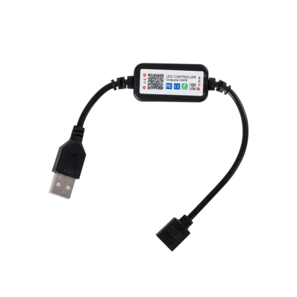 GloboStar® DIGISTRIP 90759 Set RGB Strip - Σετ Ταινίας 5 Μέτρων με Controller & Bluetooth Mobile APP - LED SMD 5050 36W/5m 150LED/5m 2880lm/m 120° DC 5V με USB 2.0 & Bluetooth Mobile APP IP20 Πολύχρωμο RGB - Dimmable - Μαύρο Σώμα - Μ500 x Π1 x Υ0.2cm - Συσκευασία 5 Μέτρων - 2 Χρόνια Εγγύηση - Image 4