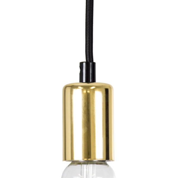 GloboStar® LUMI GOLD 99421 Μοντέρνο Κρεμαστό Φωτιστικό Ανάρτηση Μονόφωτο 1 x E27 IP20 Χρυσό Μέταλλο - Μ4 x Π4 x Υ110cm - Image 2