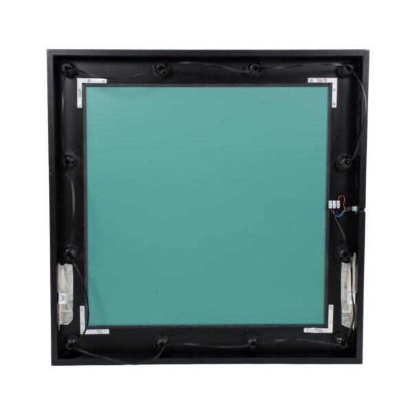 GloboStar® MAKEUP MIRROR-80x80-5 Μοντέρνος Καθρέπτης Μακιγιάζ με Πλαίσιο Φυσικού Ξύλου με Διακόπτη On/Off 12 x E27 AC220-240V - Μ80 x Π7 x Υ80cm - Μαύρος Έβενος - Image 6