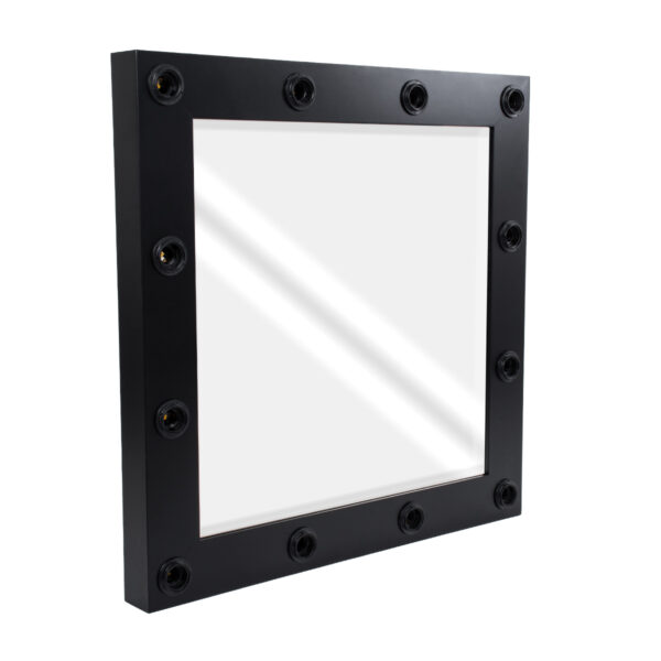 GloboStar® MAKEUP MIRROR-80x80-5 Μοντέρνος Καθρέπτης Μακιγιάζ με Πλαίσιο Φυσικού Ξύλου με Διακόπτη On/Off 12 x E27 AC220-240V - Μ80 x Π7 x Υ80cm - Μαύρος Έβενος - Image 4