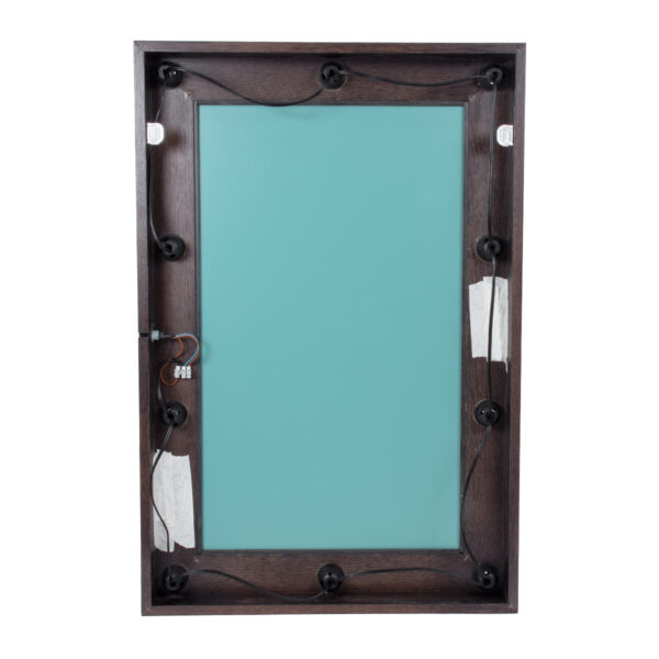 GloboStar® MAKEUP MIRROR-60x90-2 Μοντέρνος Καθρέπτης Μακιγιάζ με Πλαίσιο Φυσικού Ξύλου με Διακόπτη On/Off 10 x E27 AC220-240V - Μ60 x Π7 x Υ90cm - Καφέ Wenge - Image 6