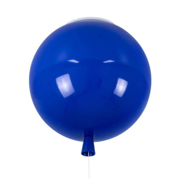 GloboStar® BALLOON 00654 Παιδικό Φωτιστικό Οροφής Μπάλα Μονόφωτο 1 x E27 IP20 Μπλε Πλαστικό με Ασημί Μέταλλο - Μ30 x Π30 x Υ33cm