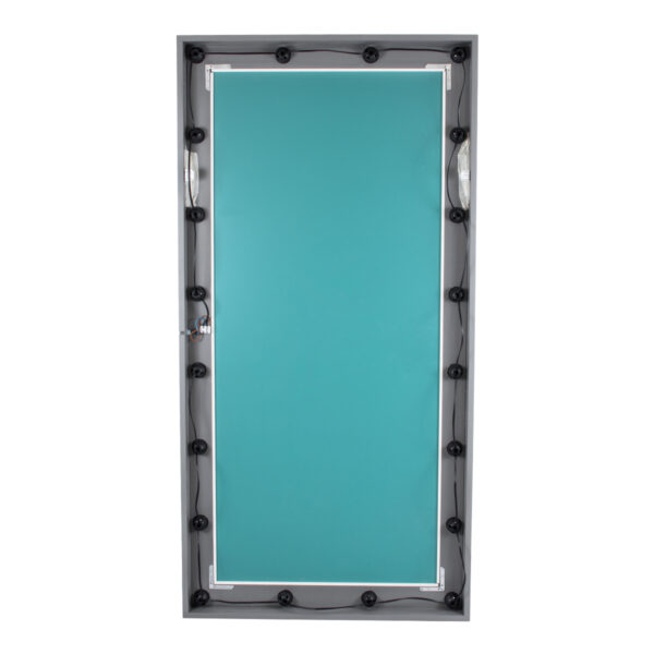 GloboStar® MAKEUP MIRROR-160x80-6 Μοντέρνος Καθρέπτης Μακιγιάζ με Πλαίσιο Φυσικού Ξύλου με Διακόπτη On/Off 20 x E27 AC220-240V - Μ80 x Π7 x Υ160cm - Γκρι Ανθρακί - Image 6