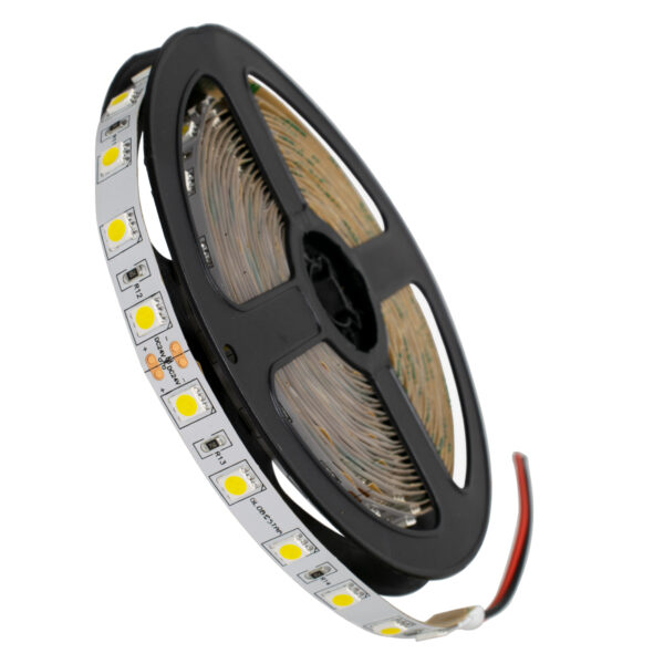 GloboStar® 70221 Ταινία LED SMD 5050 5m 14.4W/m 60LED/m 1688 lm/m 120° DC 24V IP20 Φυσικό Λευκό 4500k