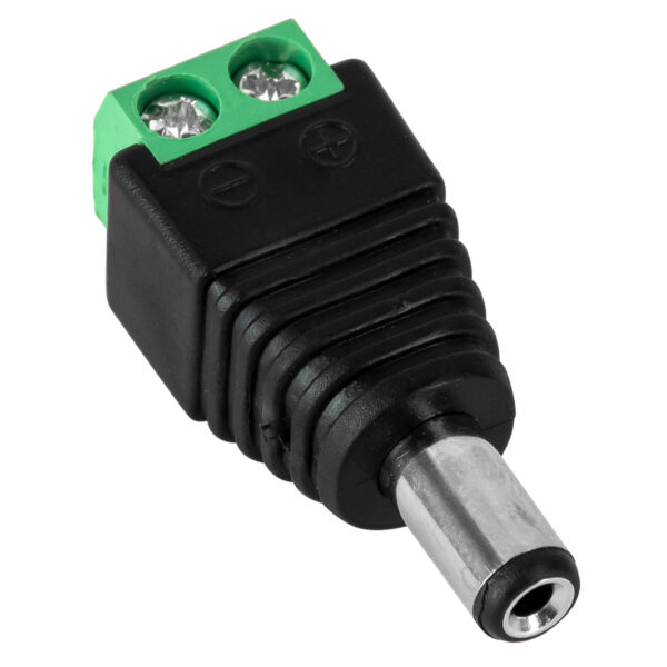 GloboStar® 70702 Βύσμα Τροφοδοσίας DC Αρσενικό - Male Jack Connector σε Κλέμα 5.5 x 2.1mm