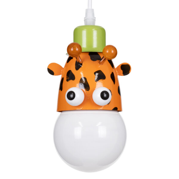 GloboStar® GIRAFFE 00638 Παιδικό Κρεμαστό Φωτιστικό Φιγούρα Μονόφωτο 1 x E27 IP20 Πολύχρωμο Μέταλλο - Μ12 x Π10.5 x Υ13.5cm