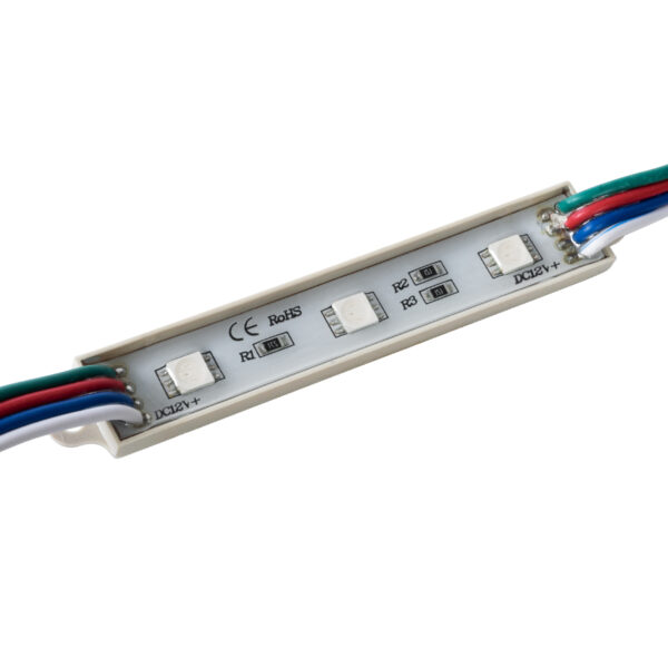 GloboStar® 73706 20 Τεμάχια x LED Modules 3 x SMD 5050 0.8W 50lm DC 12V - Αδιάβροχο IP66 - RGB - 2 Χρόνια Εγγύηση