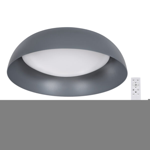 GloboStar® ANATOLIA 61262 Πλαφονιέρα Οροφής LED CCT 60W 6900lm 120° AC 220-240V - Εναλλαγή Φωτισμού μέσω Τηλεχειριστηρίου All In One Ψυχρό 6000k+Φυσικό 4500k+Θερμό 2700k Dimmable Φ43cm - Γκρι Ανθρακί - 3 Years Warranty