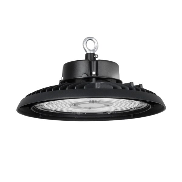 GLOBOSTAR® INDUSTRY 61502 Βιομηχανικό Φωτιστικό Καμπάνα High Bay UFO LED 200W 30000lm SDCM<5 90° AC 85-265V Αδιάβροχο IP65 IK08 Μαύρο Χυτό Αλουμίνιο - Φυσικό Λευκό 5000K - 338 x Sanan Opto SMD Chip & TÜV SÜD Driver - Μ30 x Π30 x Υ16cm - 5 Χρόνια Εγγύηση