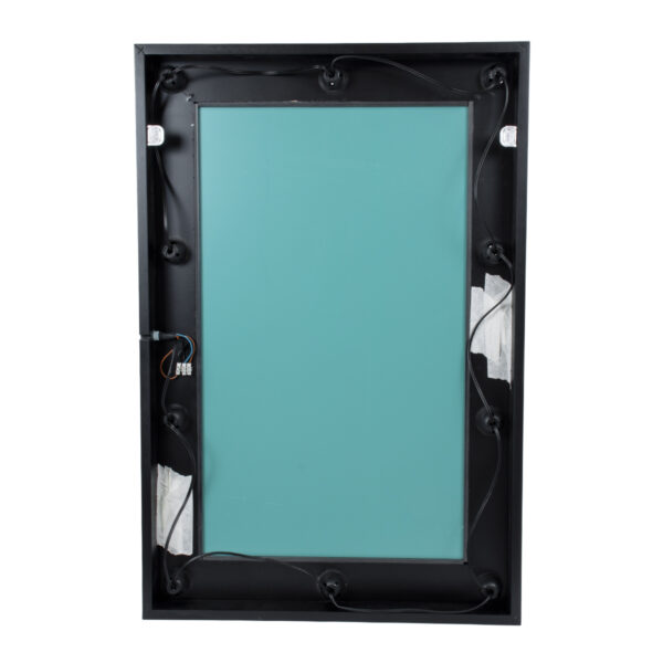 GloboStar® MAKEUP MIRROR-60x90-5 Μοντέρνος Καθρέπτης Μακιγιάζ με Πλαίσιο Φυσικού Ξύλου με Διακόπτη On/Off 10 x E27 AC220-240V - Μ60 x Π7 x Υ90cm - Μαύρος Έβενος - Image 6