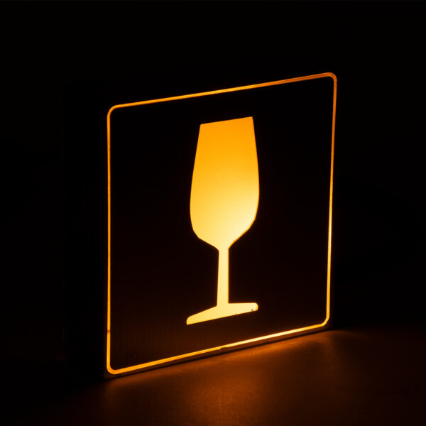 GloboStar® SENSATI 75662 Φωτιστικό Τοίχου Ένδειξης GLASS OF WINE LED 1W AC 220-240V IP20 - Σώμα Αλουμινίου - Μ11 x Π11 x Υ3cm - Πορτοκαλί - Image 4