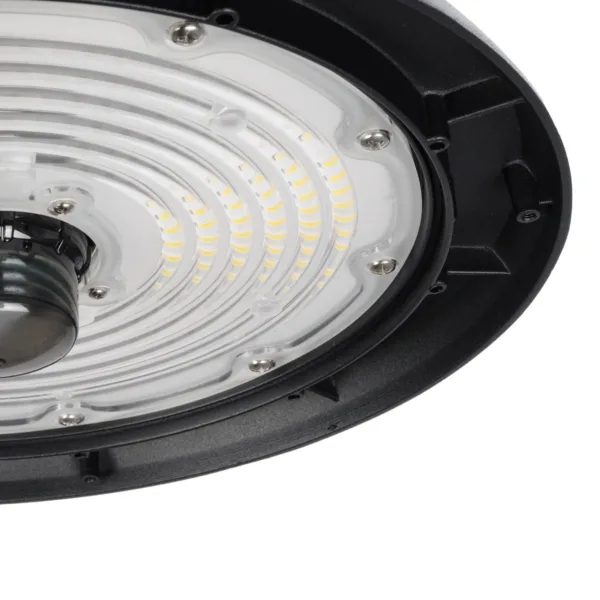 GLOBOSTAR® INDUSTRY 61706 Βιομηχανικό Φωτιστικό Καμπάνα High Bay UFO Τεχνολογίας Smart Group Linkable Control System 2.4Ghz με Αισθητήρα Κίνησης Microwave LED 200W 30000lm SDCM<5 90° AC 85-265V Αδιάβροχο IP65 IK08 Μαύρο Χυτό Αλουμίνιο - Φυσικό Λευκό 5000K - 338 x Sanan Opto SMD Chip & TÜV SÜD Driver - Μ30 x Π30 x Υ16cm - 5 Χρόνια Εγγύηση - Image 7