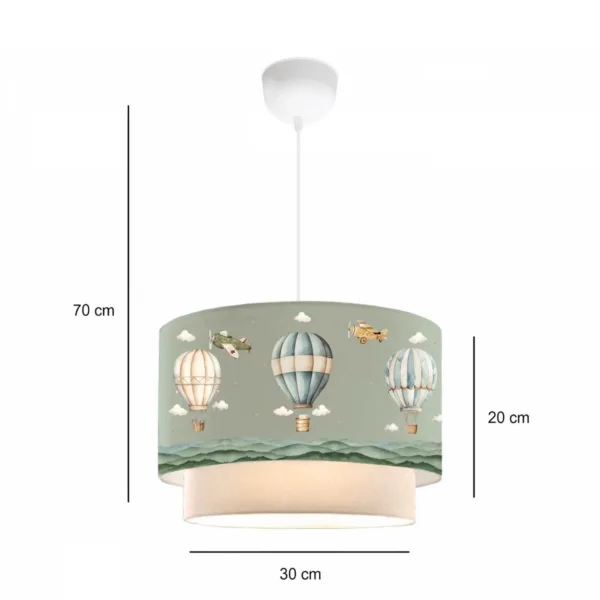 GloboStar® BALLON 204-0120 Παιδικό Κρεμαστό Φωτιστικό Φιγούρα Μονόφωτο 1 x E27 IP20 Πολύχρωμο Ύφασμα - Μ30 x Π30 x Υ70cm - Image 2