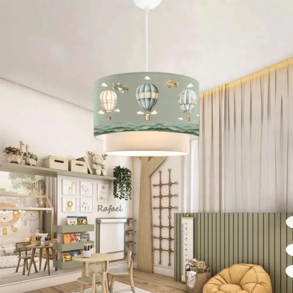 GloboStar® BALLON 204-0120 Παιδικό Κρεμαστό Φωτιστικό Φιγούρα Μονόφωτο 1 x E27 IP20 Πολύχρωμο Ύφασμα - Μ30 x Π30 x Υ70cm - Image 3