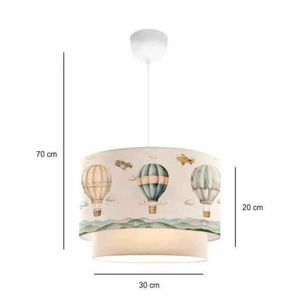 GloboStar® BALLON 204-0121 Παιδικό Κρεμαστό Φωτιστικό Φιγούρα Μονόφωτο 1 x E27 IP20 Πολύχρωμο Ύφασμα - Μ30 x Π30 x Υ70cm - Image 2